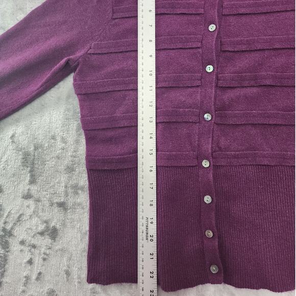 Fenn Wright Manson Sweater Women L Purple Angora Wool Blend Crop Sleeve Cardigan - Picture 7 of 8